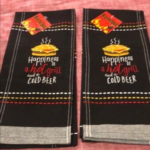 Set of 2 Barbeque tea towel 18x 28 100% cotton.